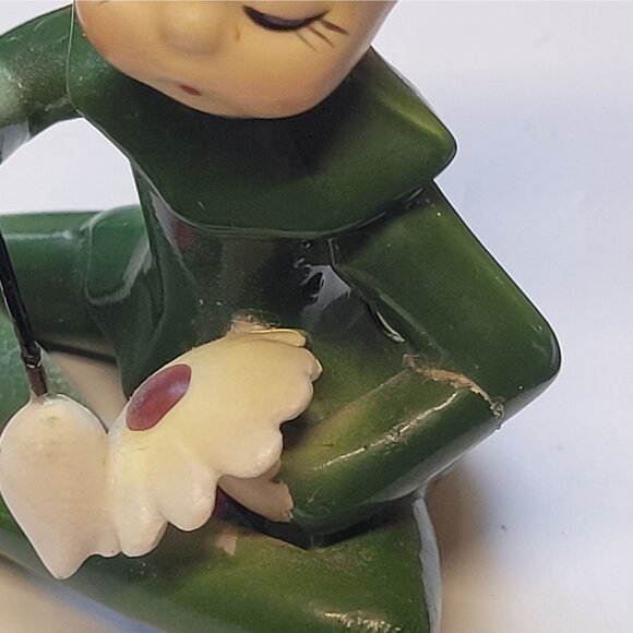 Vintage Josef Original Pixie Elf Ceramic Figurine 1950s Porcelain Japan Repair - Picture 5 of 7